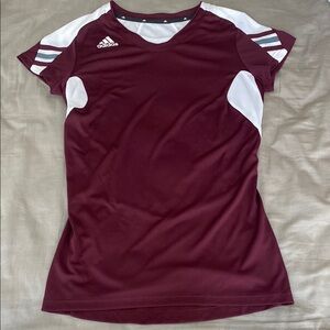 NWOT Adidas Women's Burgundy and White Jersey